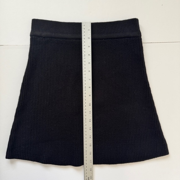 NWT Zara Knit Skirt Elastic Waistband Ribbed Trim Black Academia Soft Sz S - Picture 10 of 11